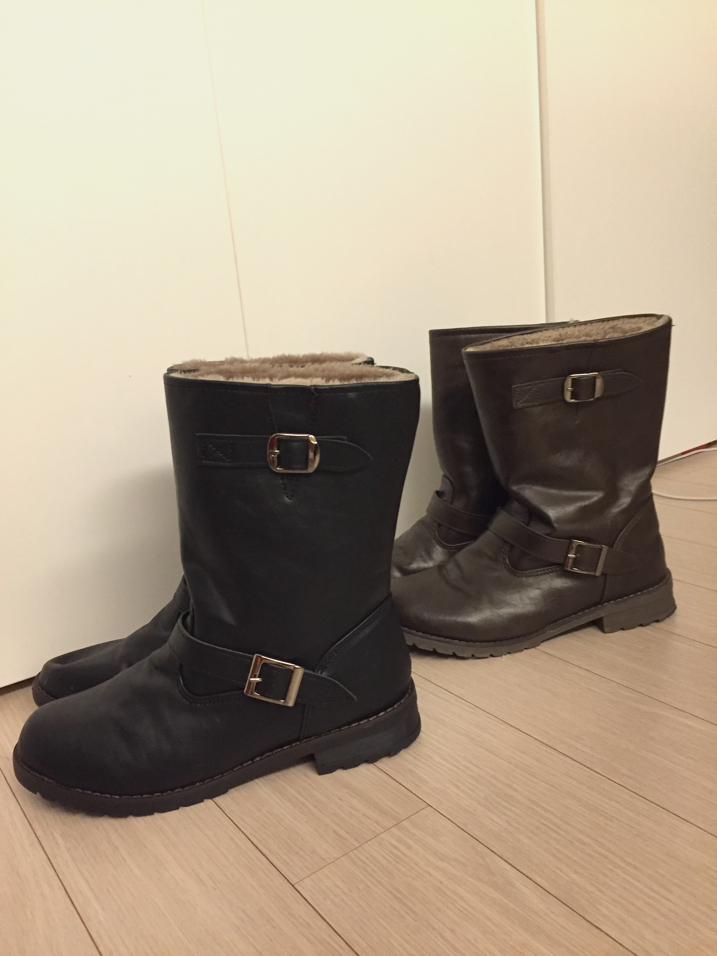 Fur Buckle Boots (2 colors)